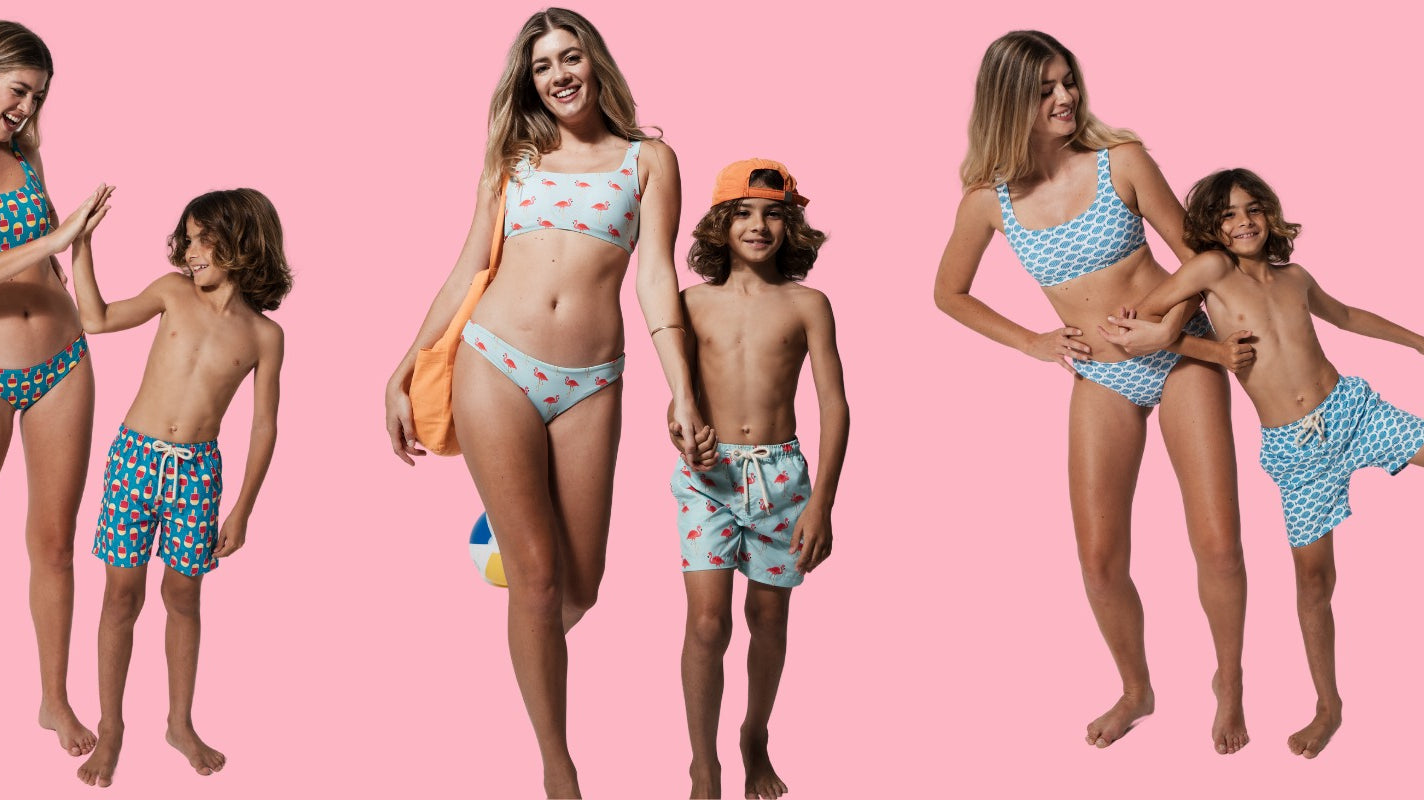 Twinsies Lookbook: Matching Mother And Son Swimwear For The Beach