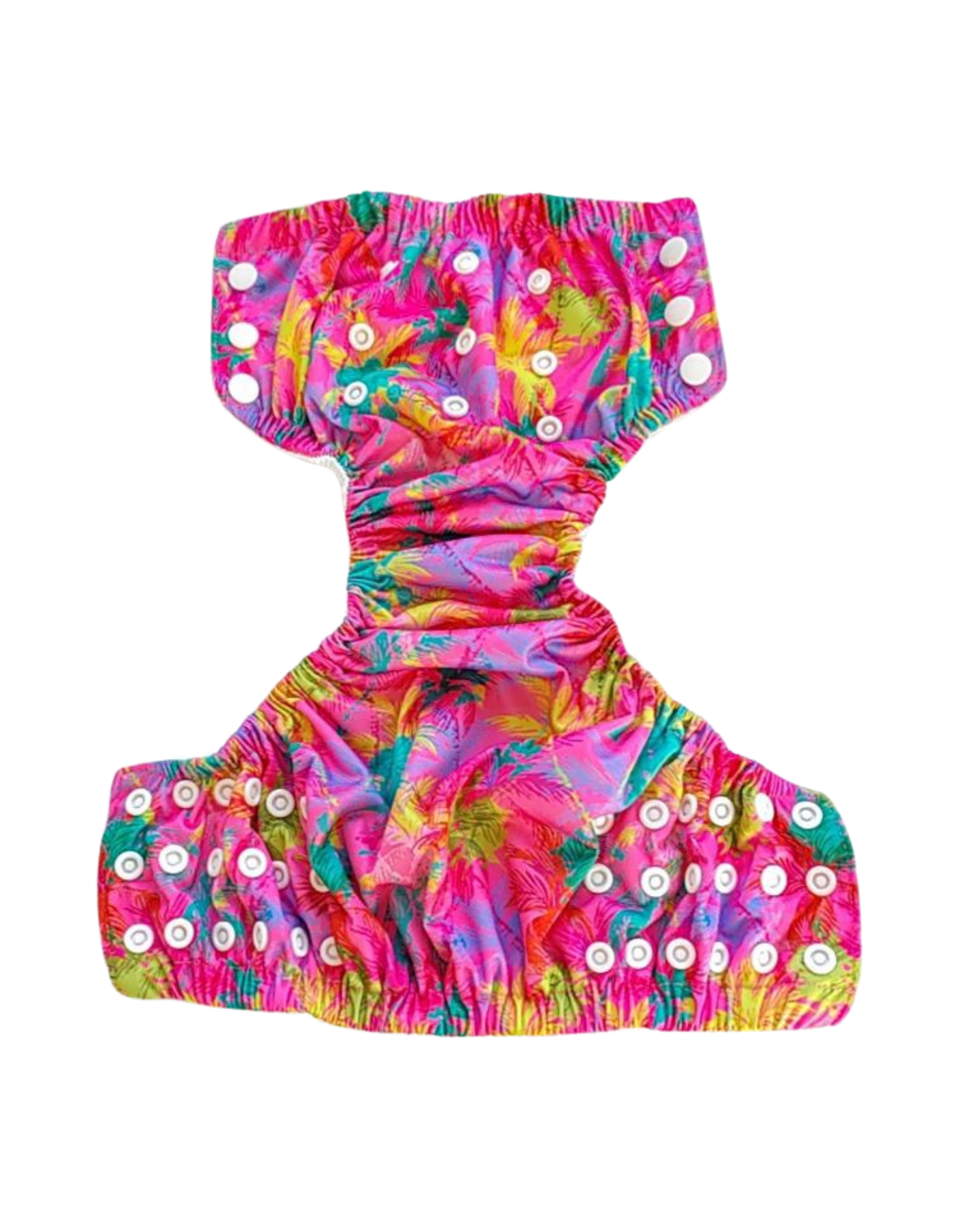 Pink Palm Reusable Swim Diaper, additional view. Reusable swim diaper.