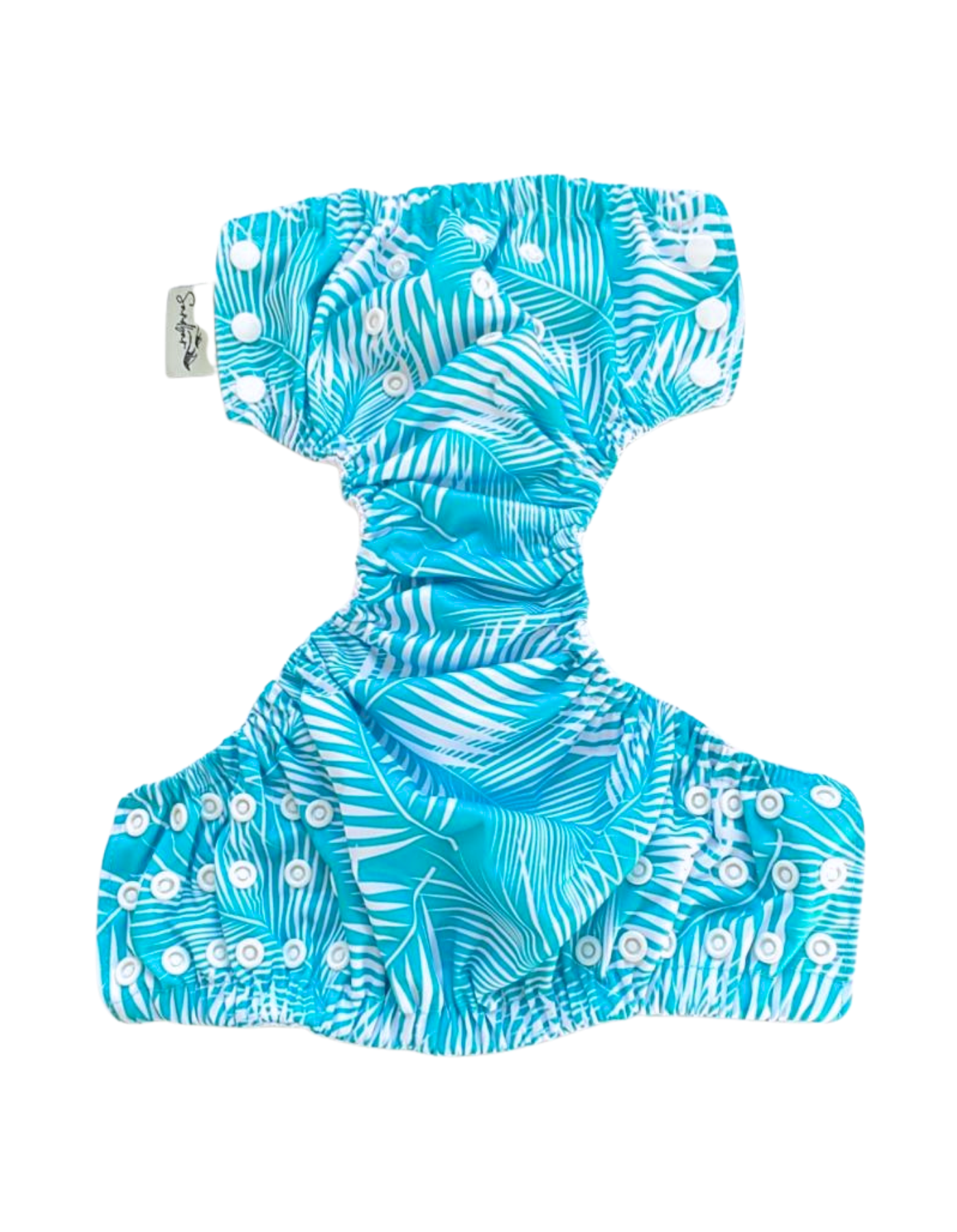 Green Fern Reusable Swim Diaper, additional view. Reusable swim diaper.