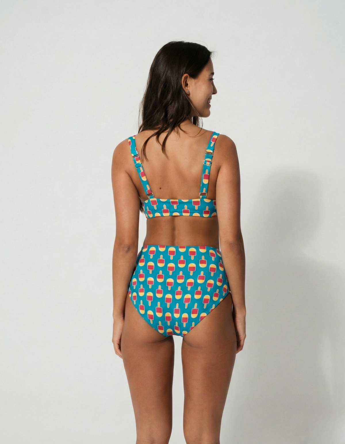 Ice Lolly Womens Tank Bikini Top, additional view. Sustainable womens swimwear.