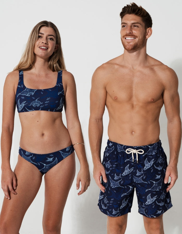 His & Hers Ocean Manta, back view. Family matching swimwear.