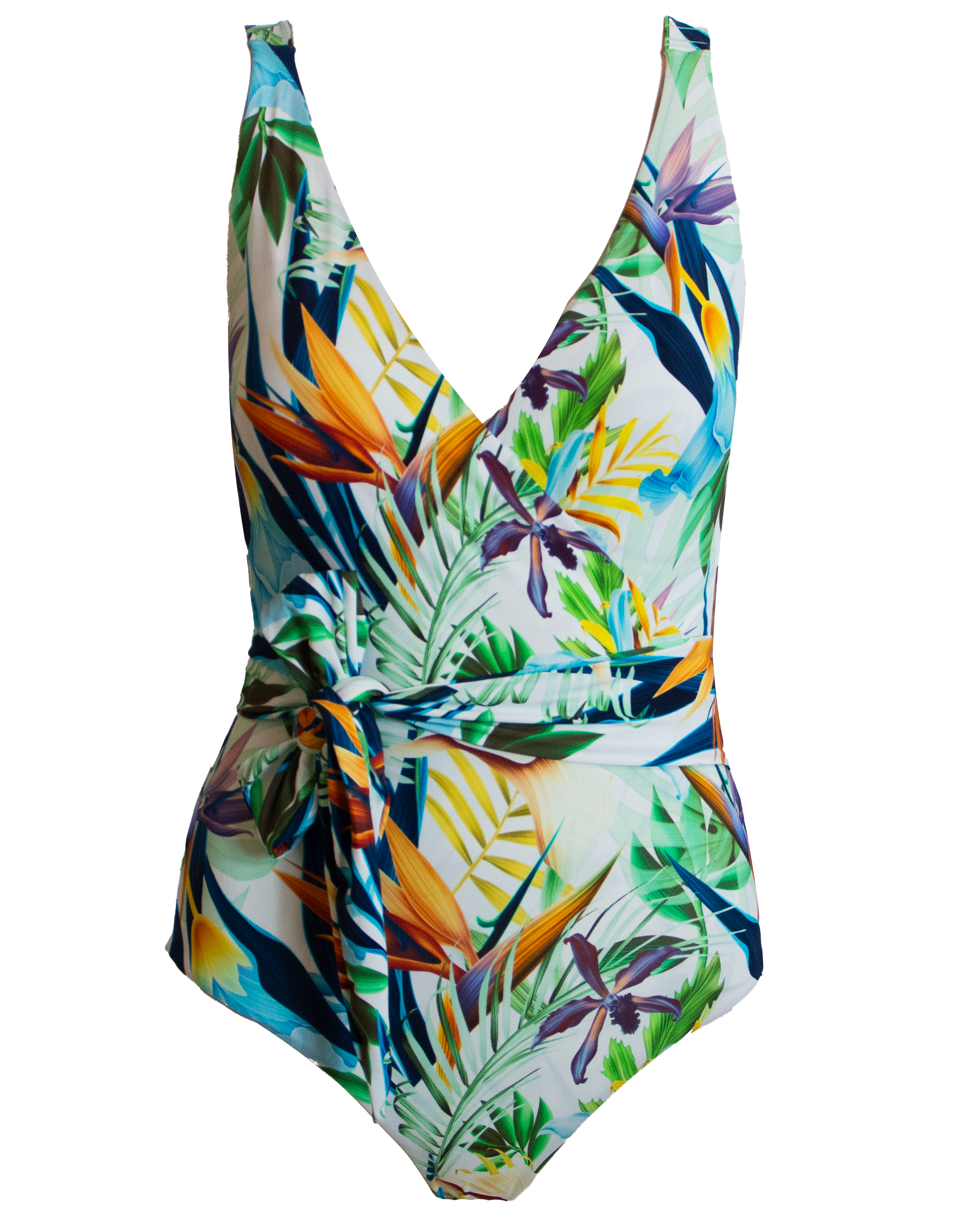 Floral_Bird_of_Paradise_Womens_One_Piece_Wrap_Swim_Suit-full_coverage_breastfeeding_sash_tie