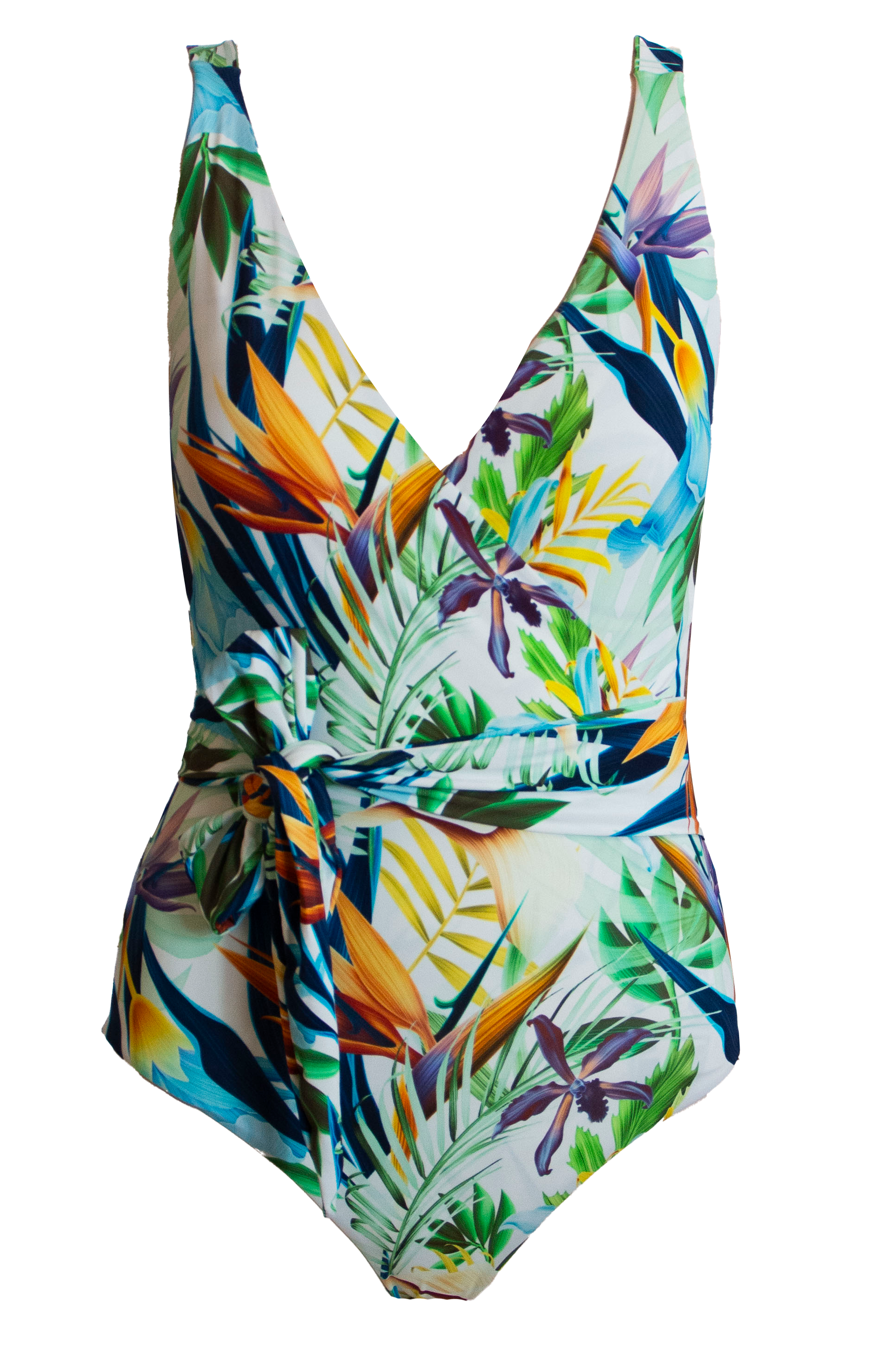 Floral_Bird_of_Paradise_Womens_One_Piece_Wrap_Swim_Suit-full_coverage_breastfeeding_sash_tie