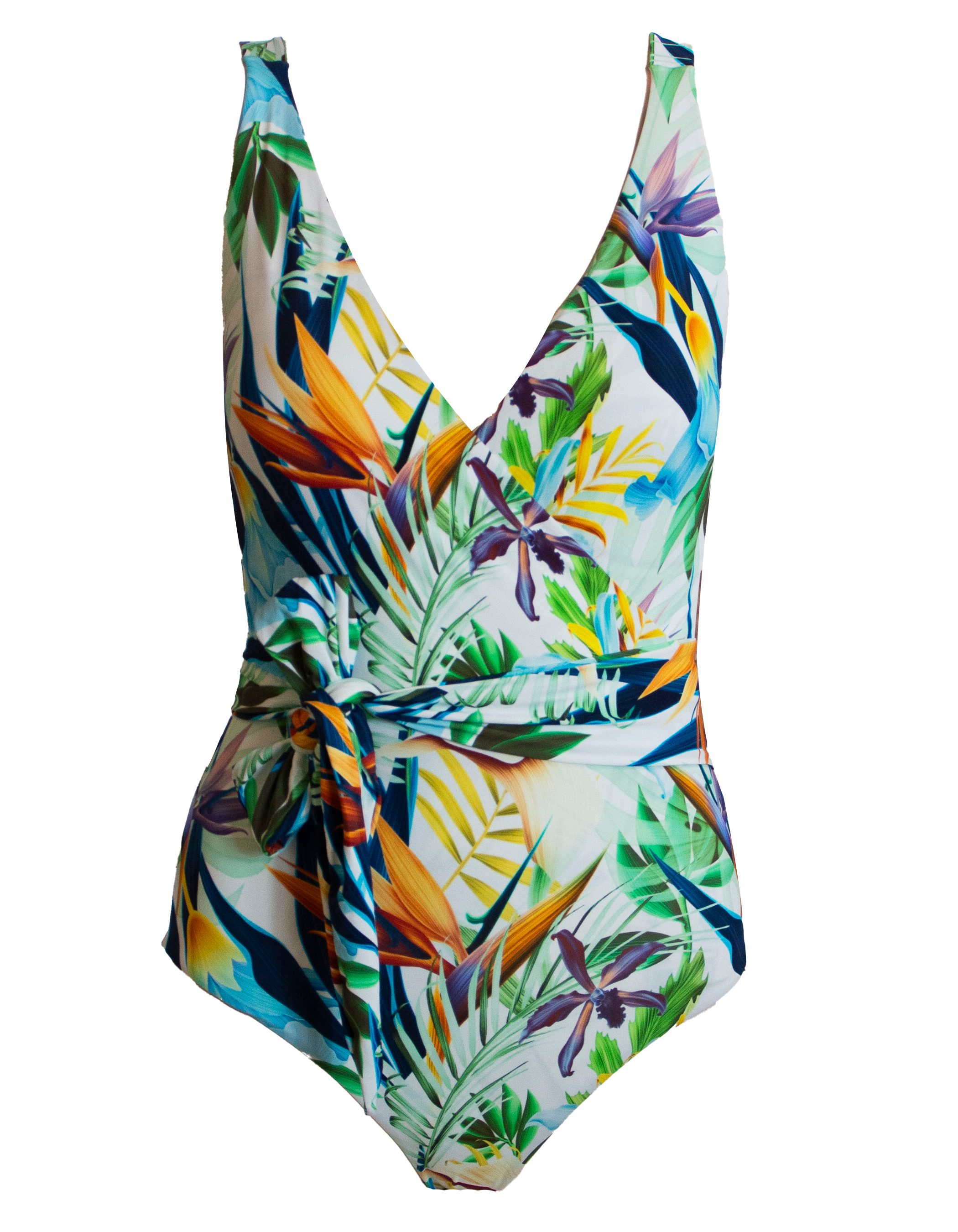 Floral_Bird_of_Paradise_Womens_One_Piece_Wrap_Swim_Suit-full_coverage_breastfeeding_sash_tie