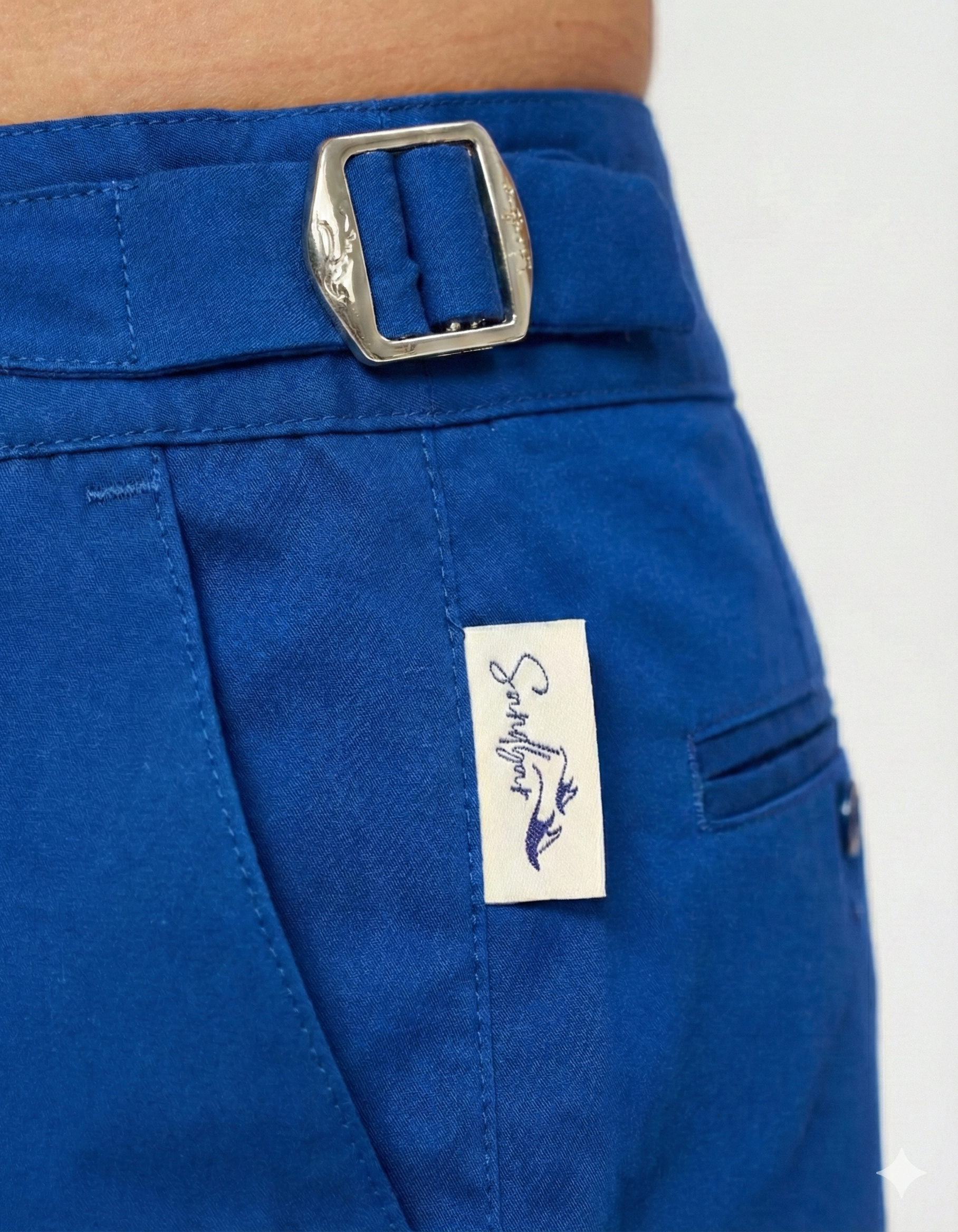 Regatta Blue Mens Tailored Swim Shorts, back view. Tailored mens swim shorts.