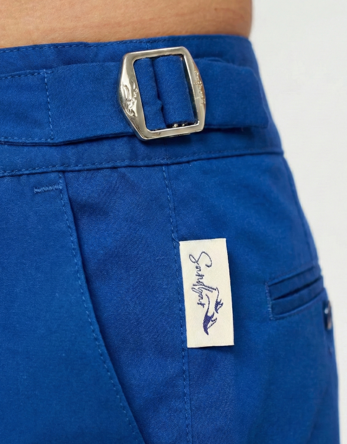 Regatta Blue Mens Tailored Swim Shorts, back view. Tailored mens swim shorts.