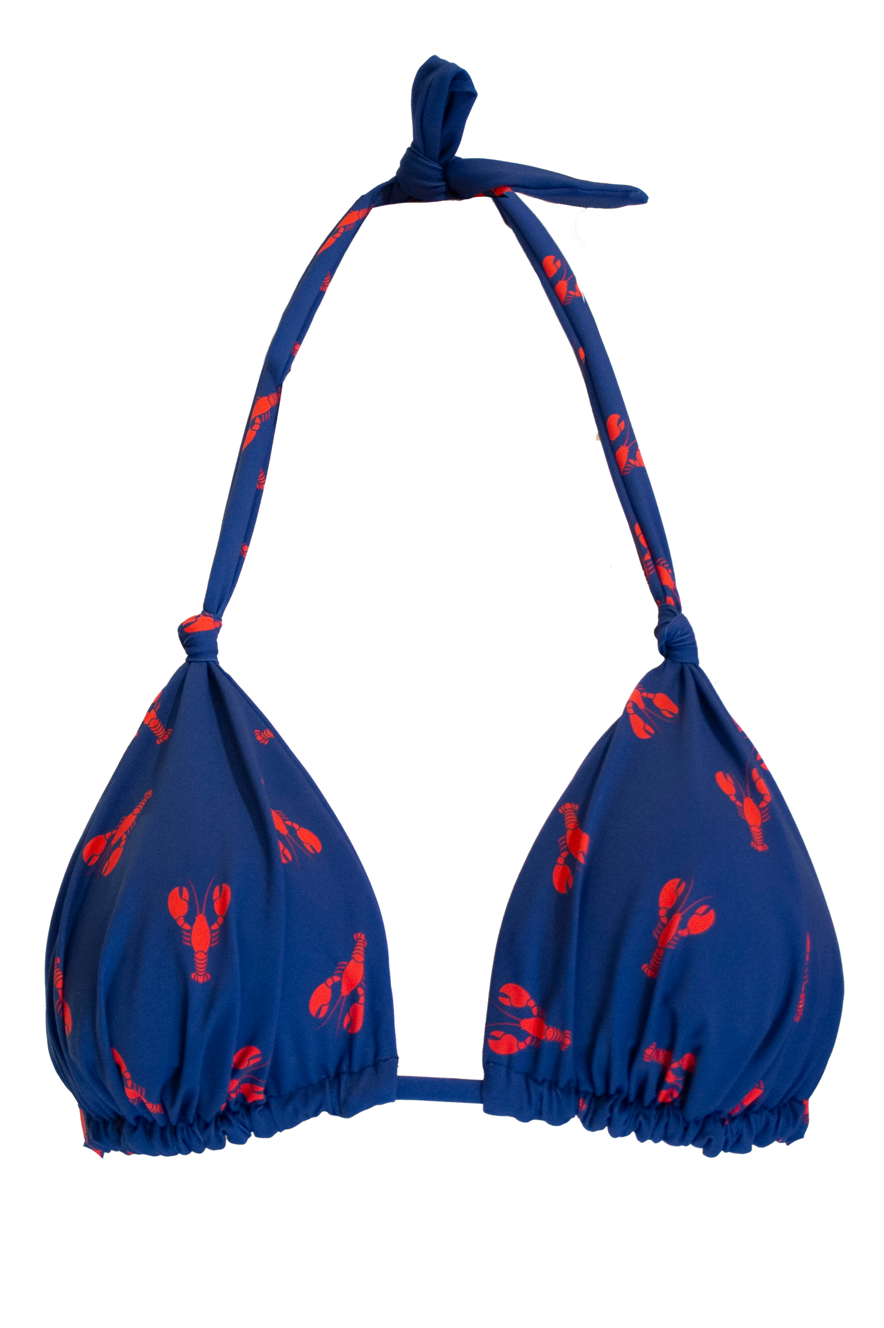 Red Lobster Womens Triangle Bikini Top, additional view. Sustainable womens swimwear.