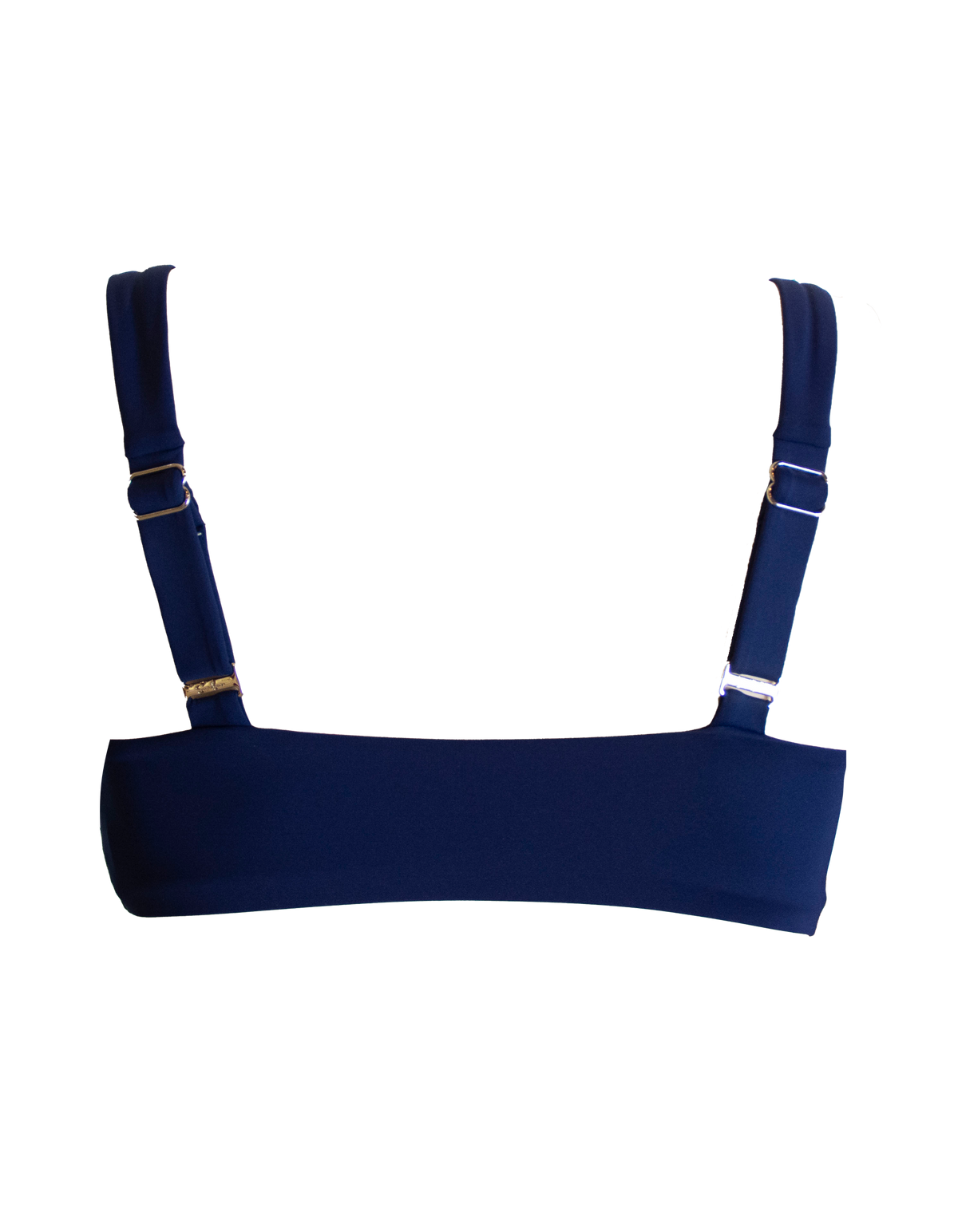 Midnight Blue Womens Tank Bikini Top, back view. Sustainable womens swimwear.
