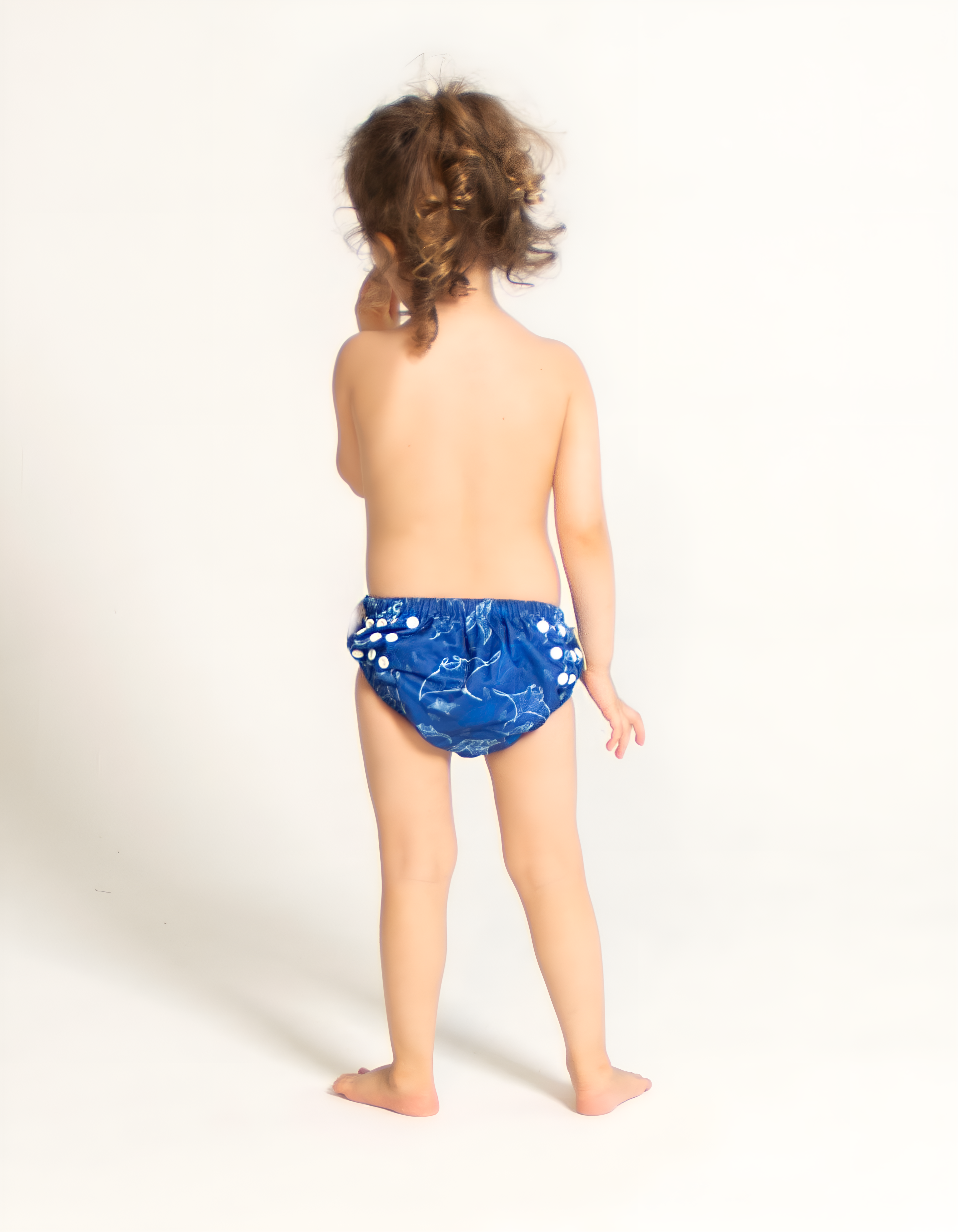Ocean Manta Reusable Swim Diaper, back view. Reusable swim diaper.