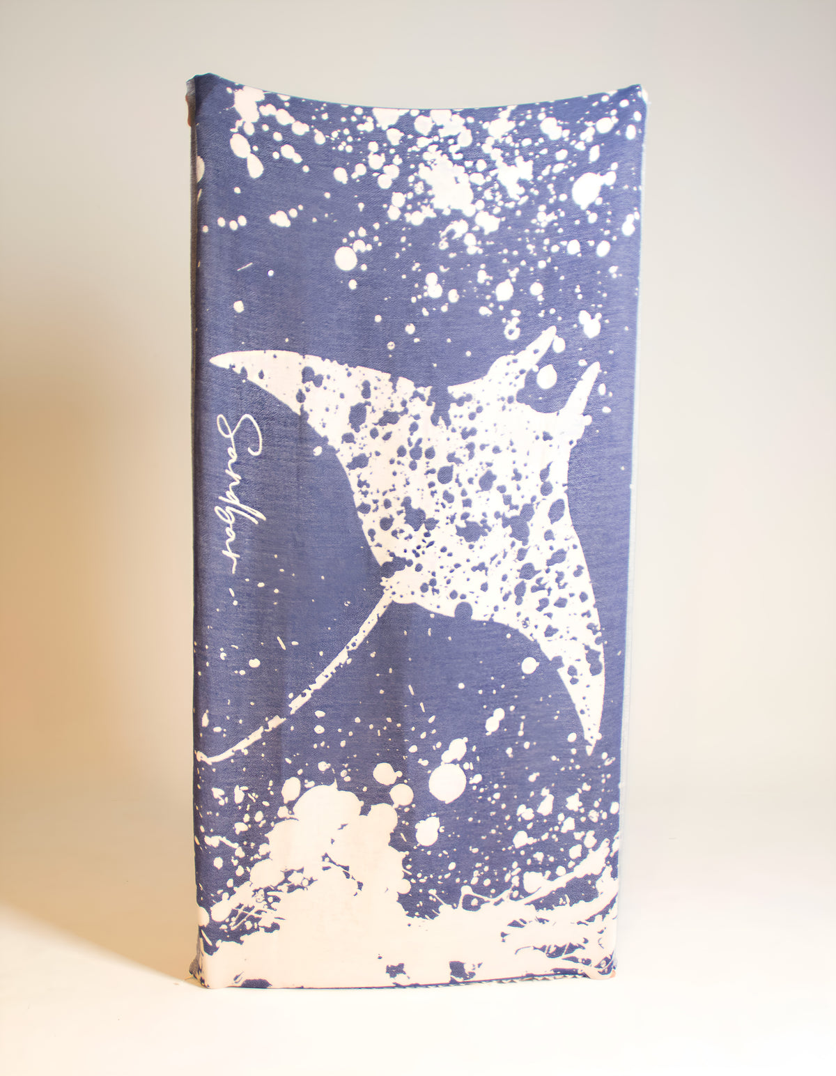 Plum Manta Turkish Cotton Beach Towel, back view. Sustainable beach towel.