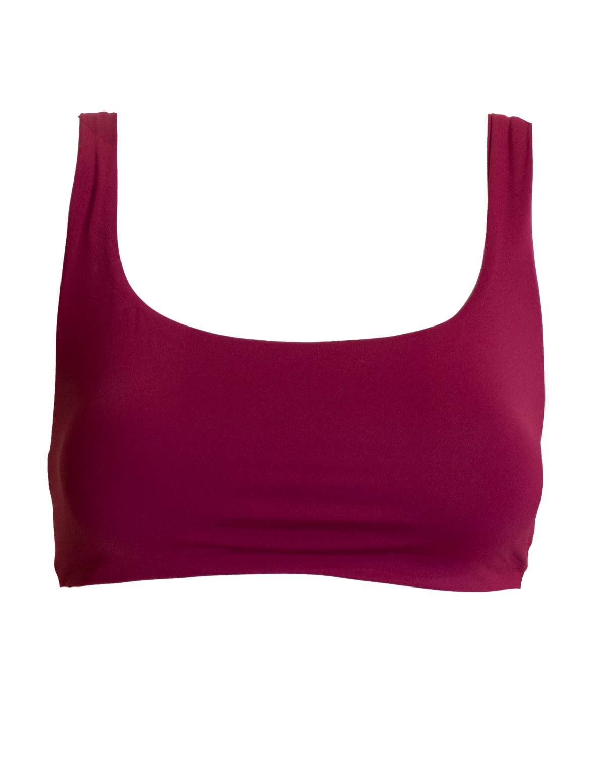 Plum Womens Tank Bikini Top, front view. Sustainable womens swimwear.