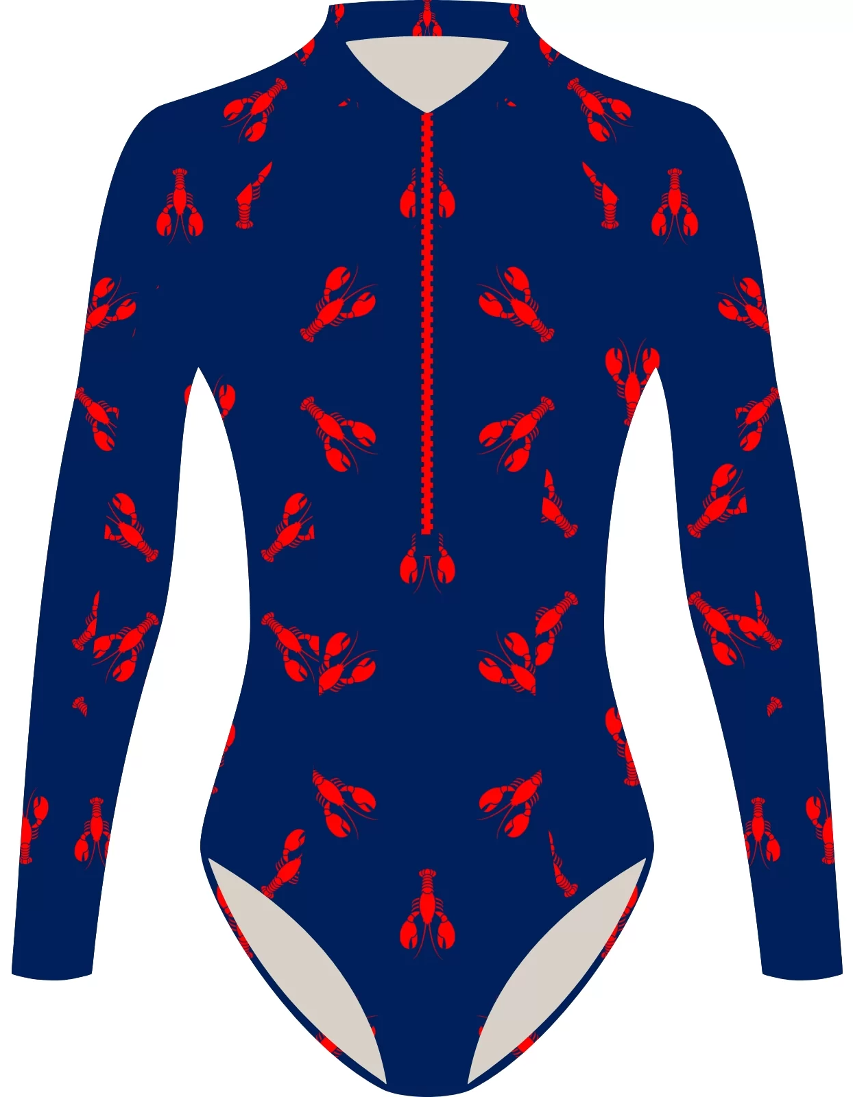 Sandbar_swimwear_girls_long_sleeved_swim_suit_red_lobster