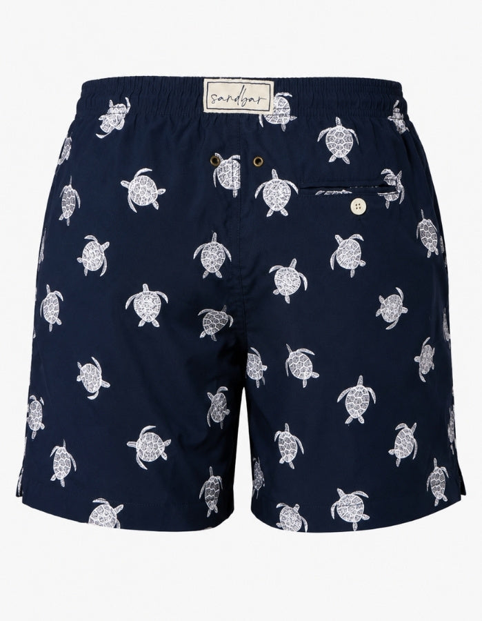 Sandbar-Swimwear-Ghost-Manequin-embroidered-turtle-mens-swim-shorts back view premium