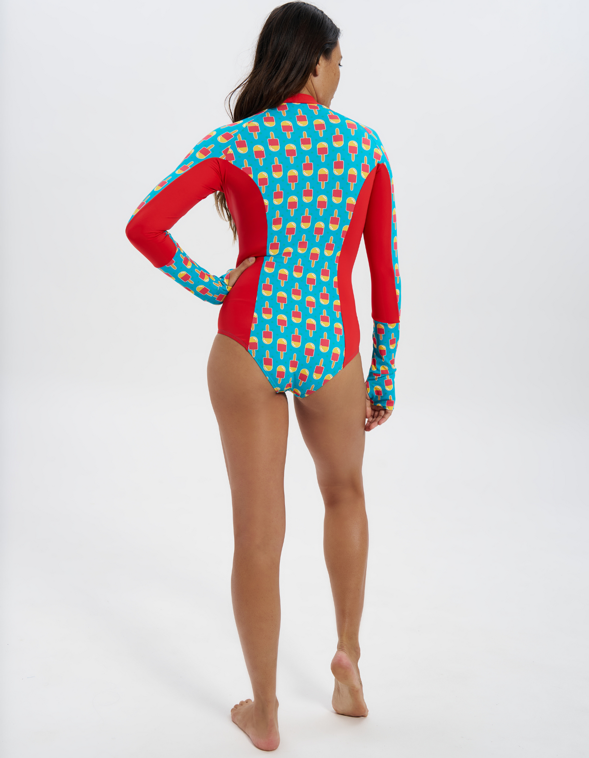 Ice Lolly Womens Surf Suit, back view. Sustainable womens swimwear.