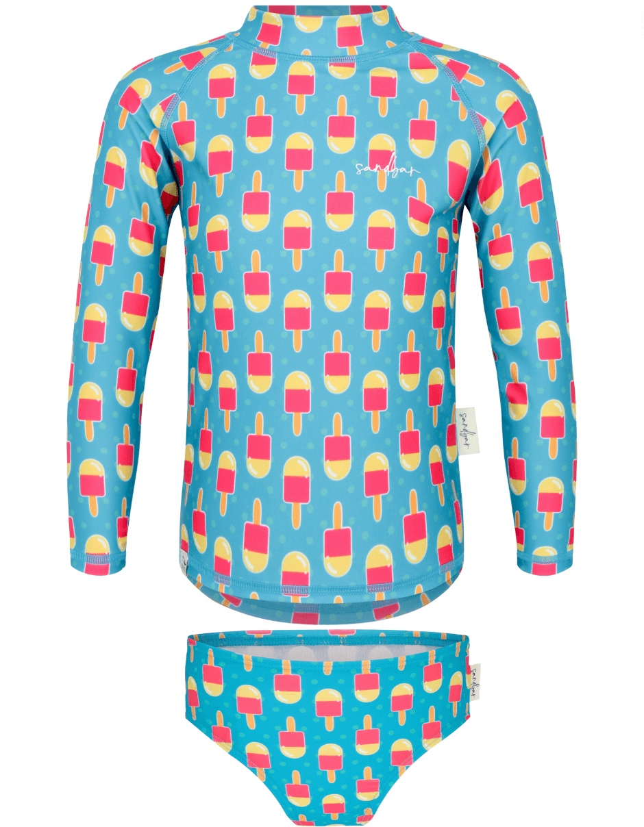 Rash Guard Bikini Set Ice Lolly, additional view. UPF50 rash guard.