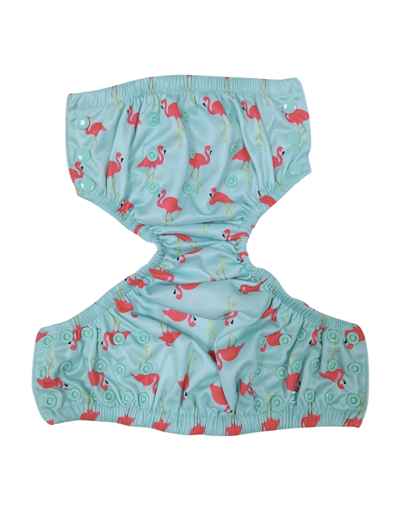 Pink Flamingo Reusable Swim Diaper, additional view. Reusable swim diaper.
