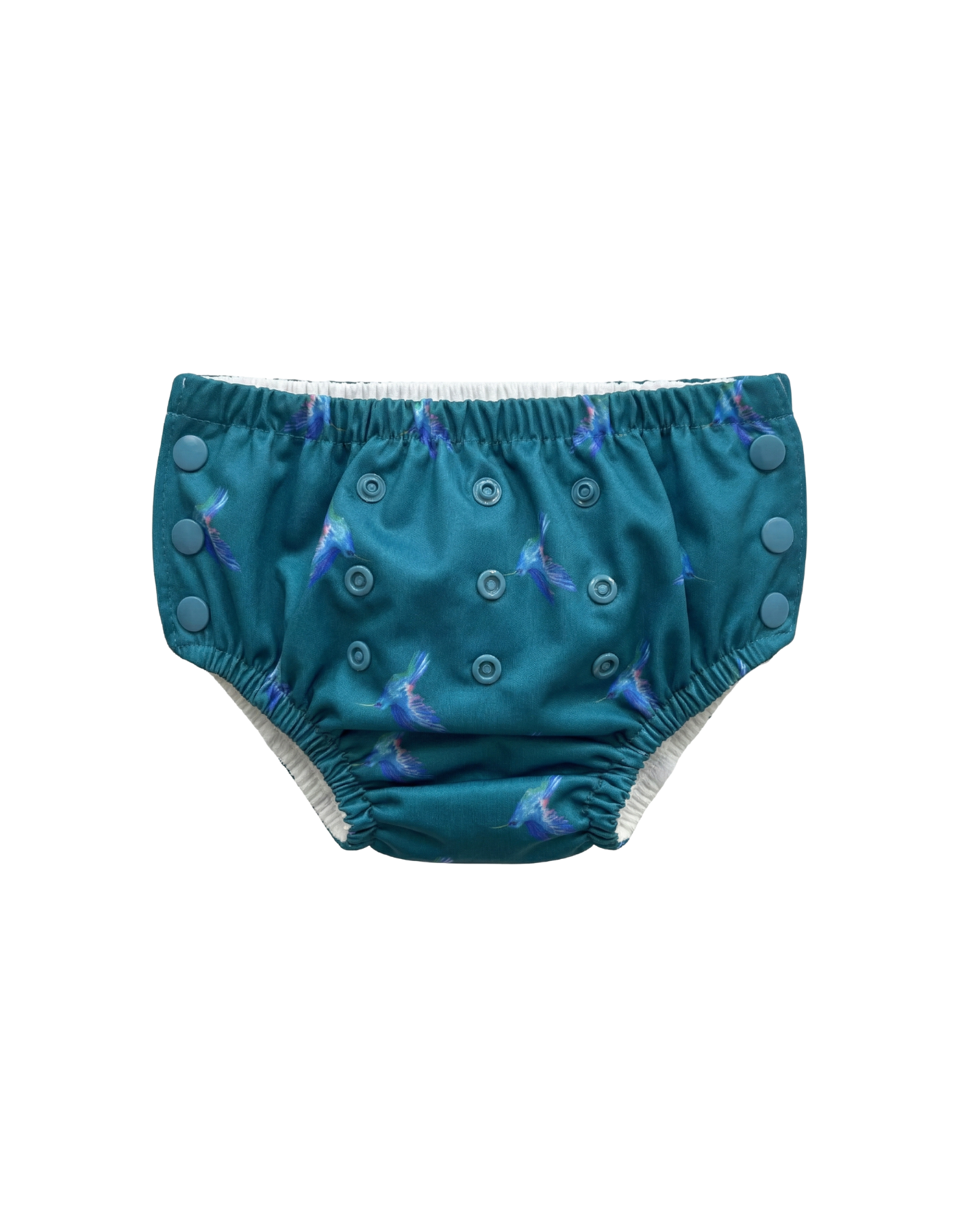Hummingbird Reusable Swim Diaper, front view. Reusable swim diaper.