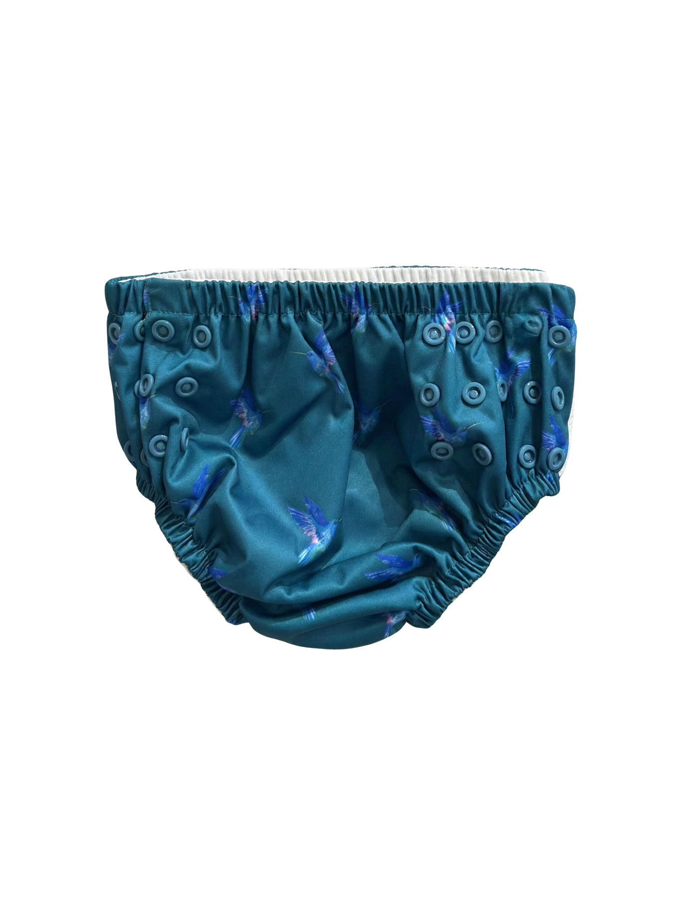 Hummingbird Reusable Swim Diaper, back view. Reusable swim diaper.