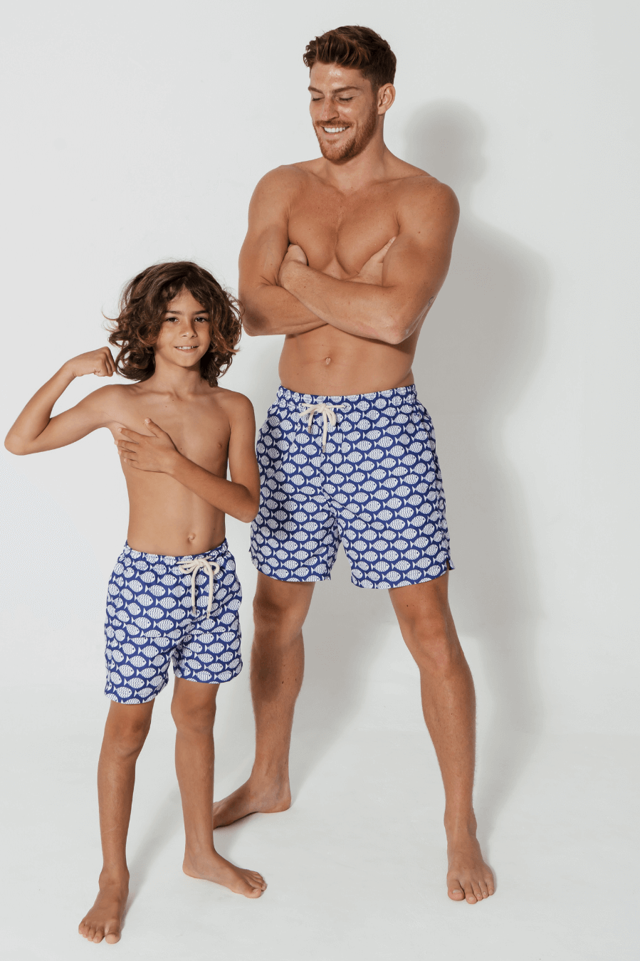 Sandbar_father_and_son_swim_shorts_blue_fish