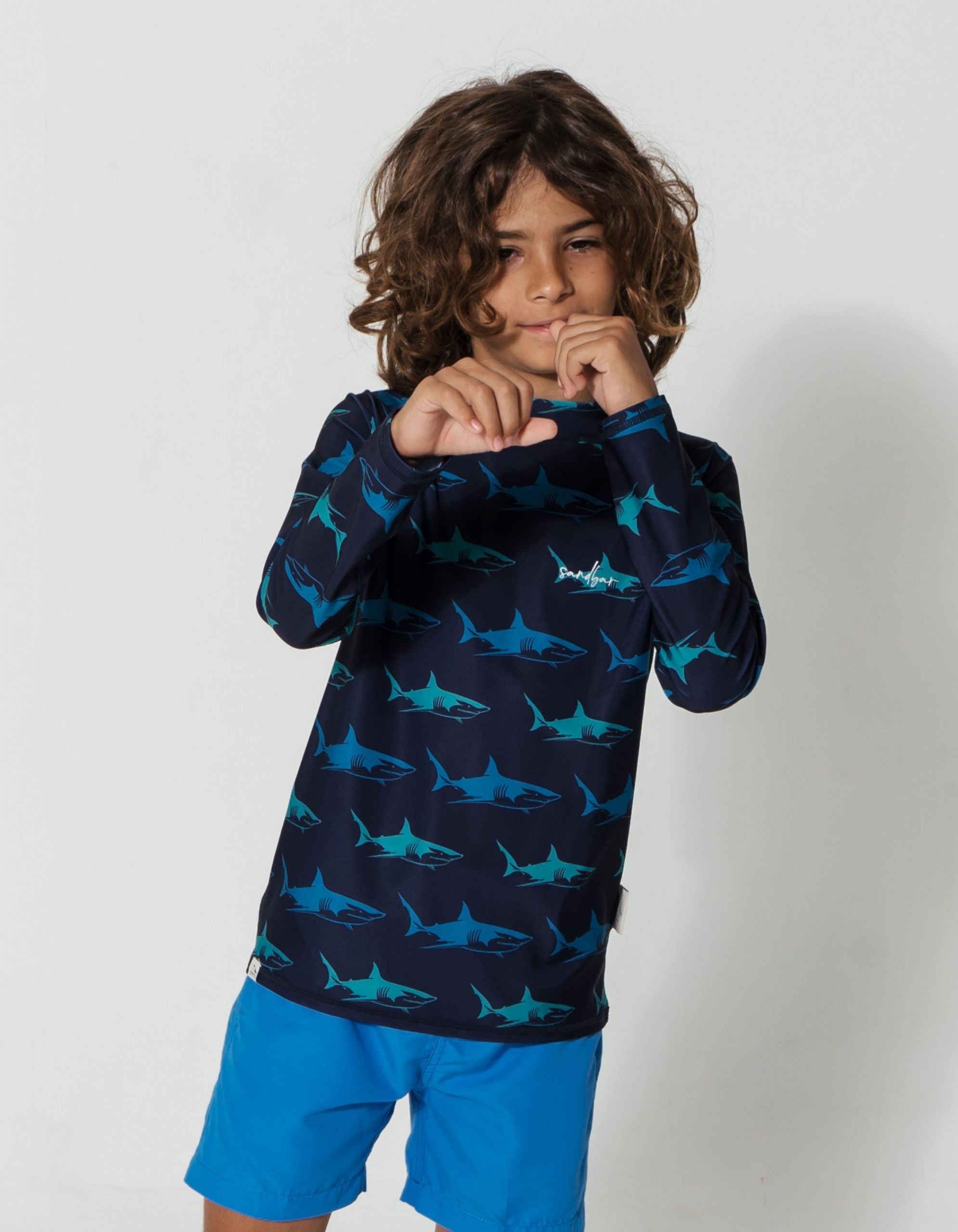 Sandbar_Swimwear_Navy_Blue_Shark_Rash_guard