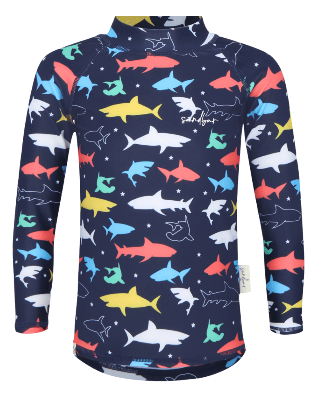 Sandbar_swimwear_coloured_shark_rash_guard