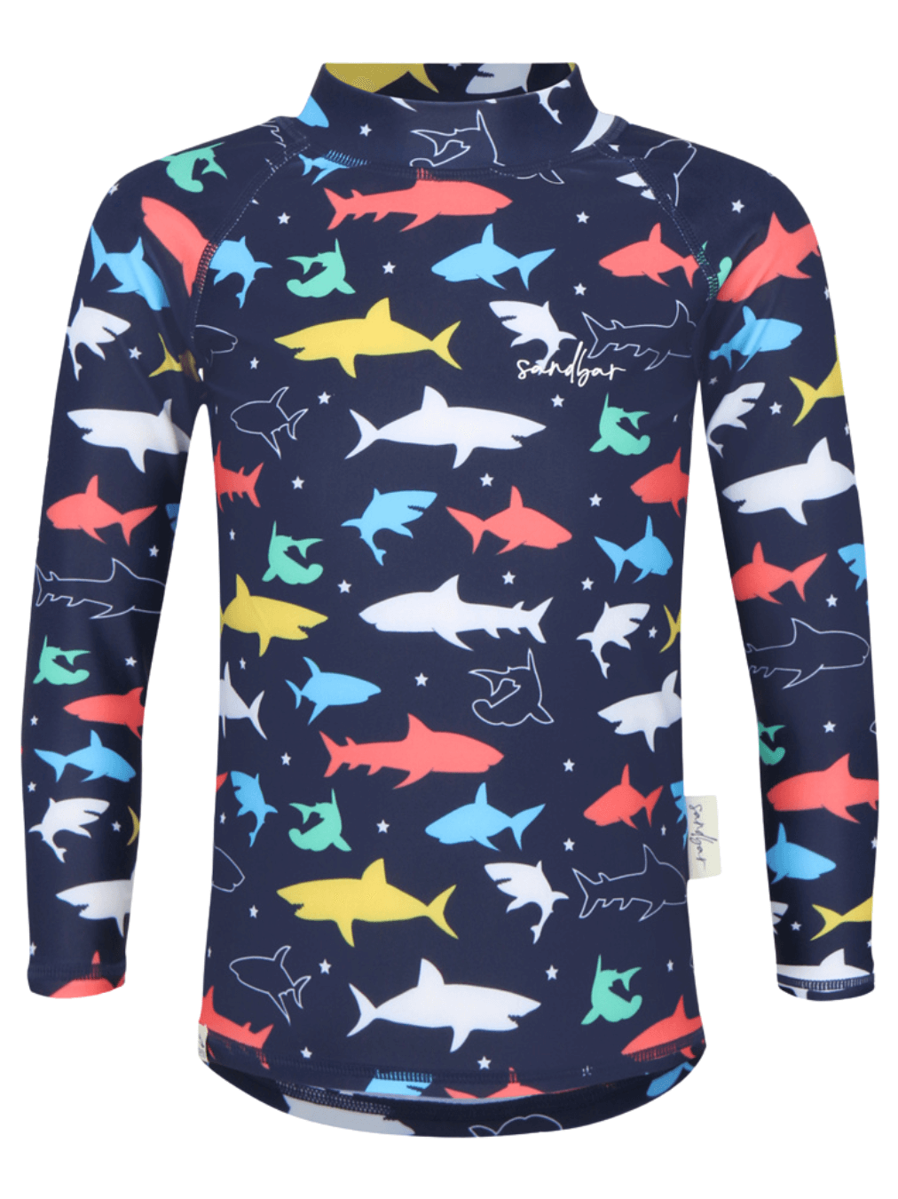 Sandbar_swimwear_coloured_shark_rash_guard