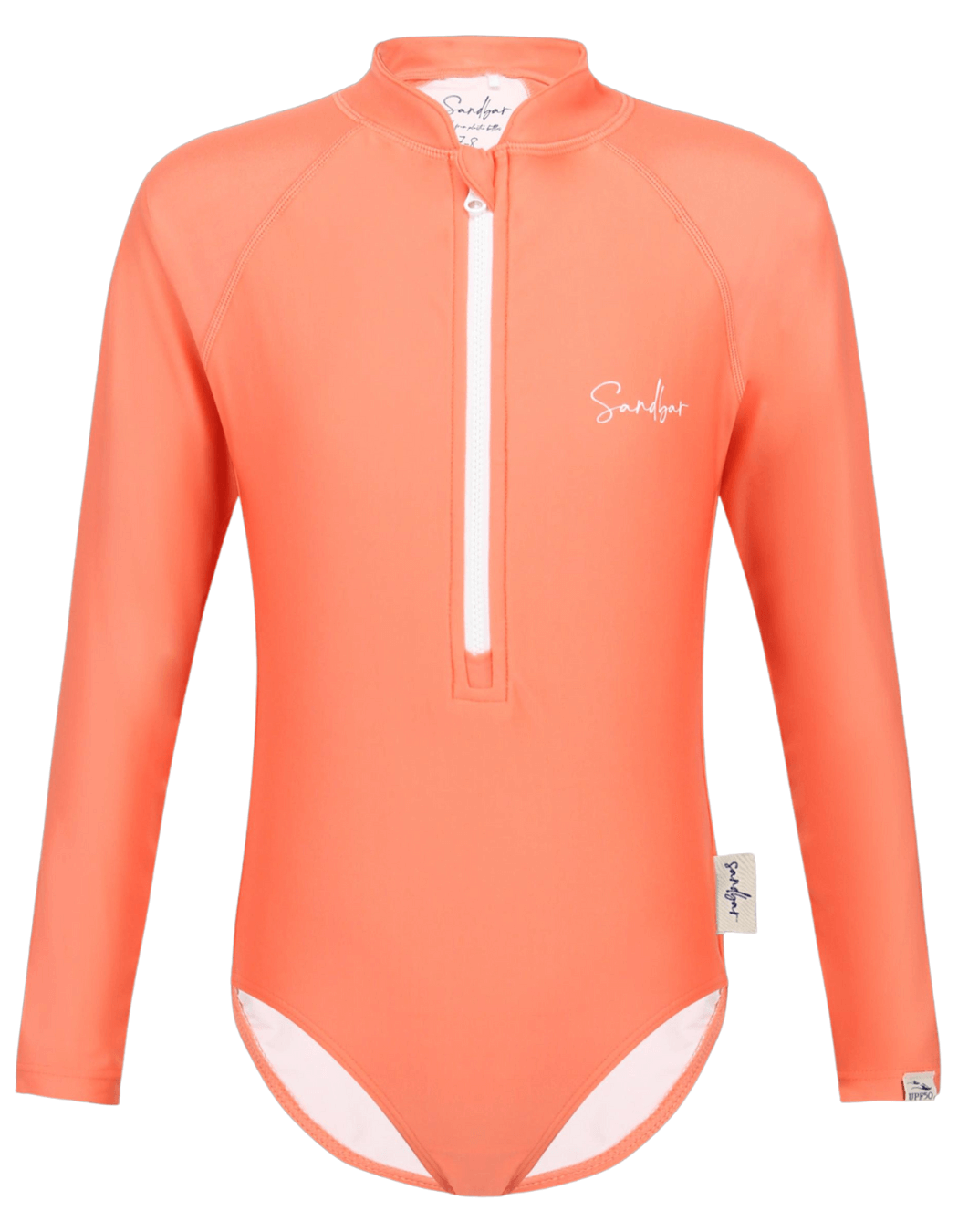Sandbar_upf50_long_sleebved_Swim_suit_coral