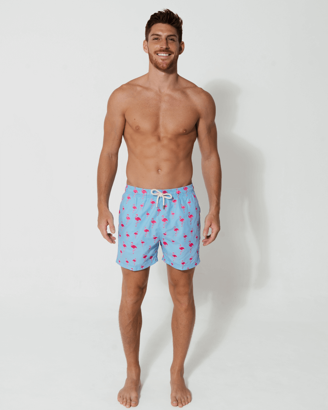 Sandbar_father_and_son_swim_shorts_embroidered_flamingo
