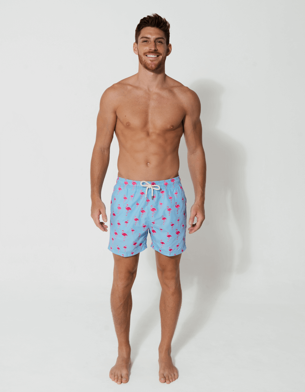 Sandbar_father_and_son_swim_shorts_embroidered_flamingo