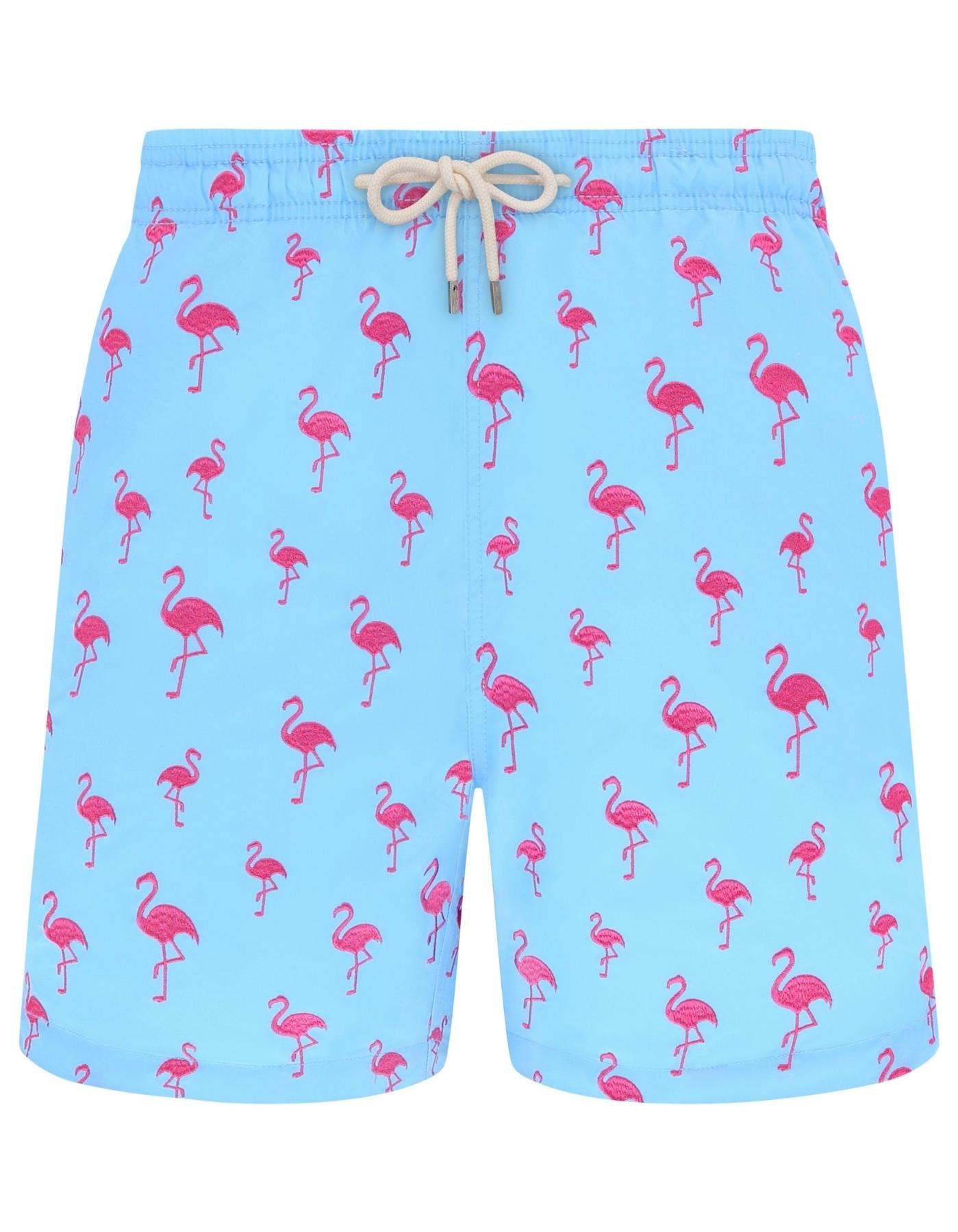 Sandbar_father_and_son_swim_shorts_embroidered_flamingo