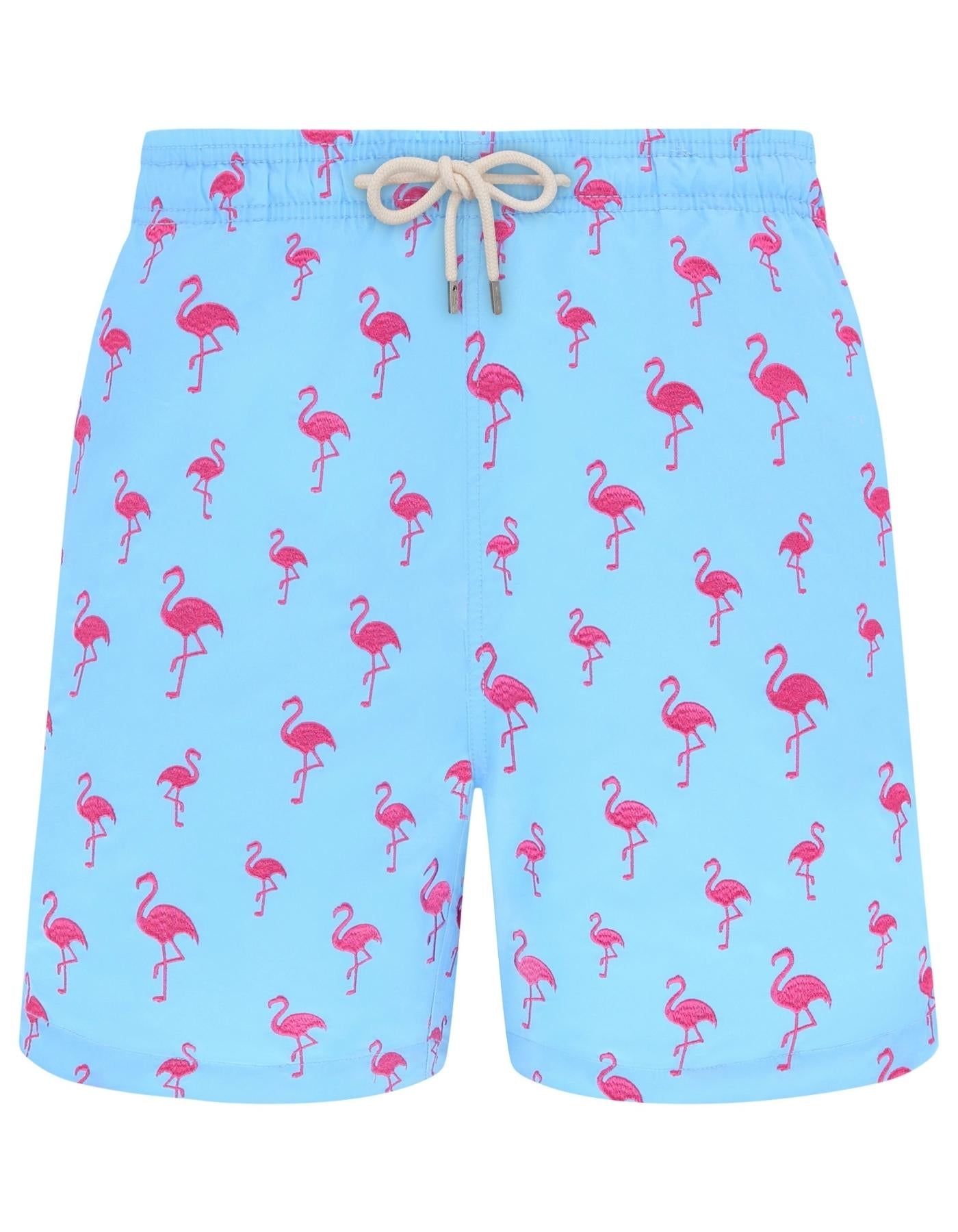 Sandbar_father_and_son_swim_shorts_embroidered_flamingo