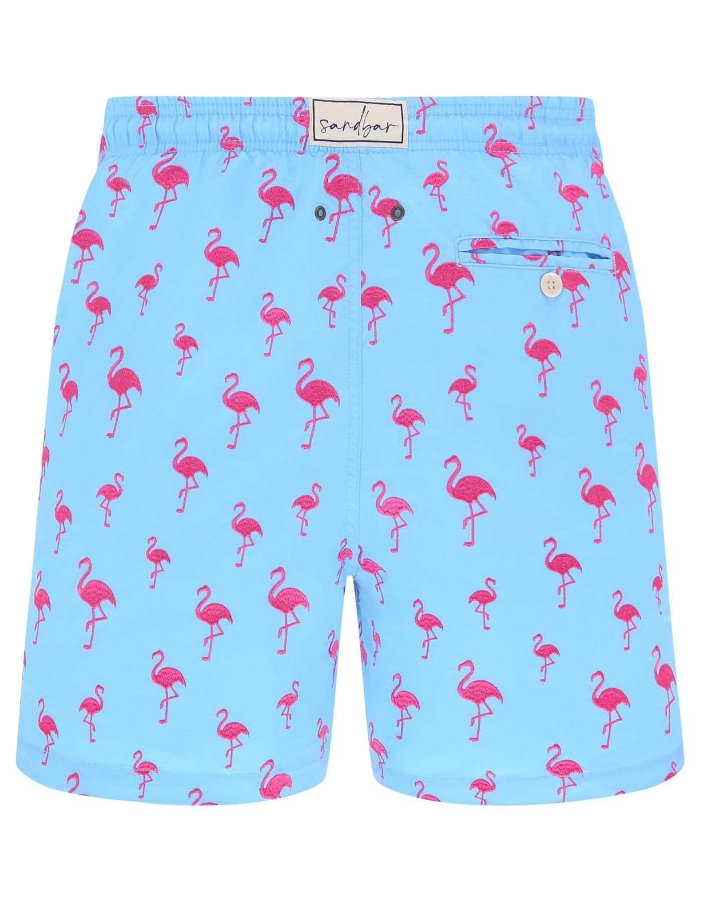Sandbar_father_and_son_swim_shorts_embroidered_flamingo