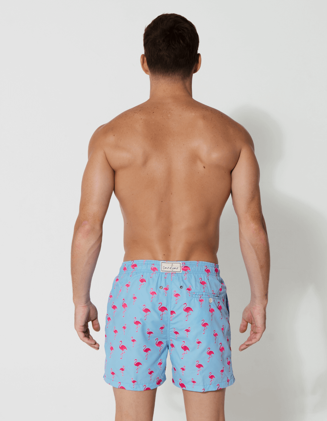 Sandbar_father_and_son_swim_shorts_embroidered_flamingo