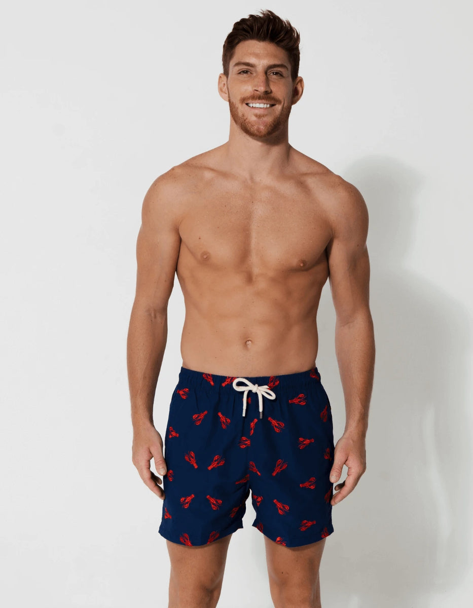 Red and blue swim trunks shop