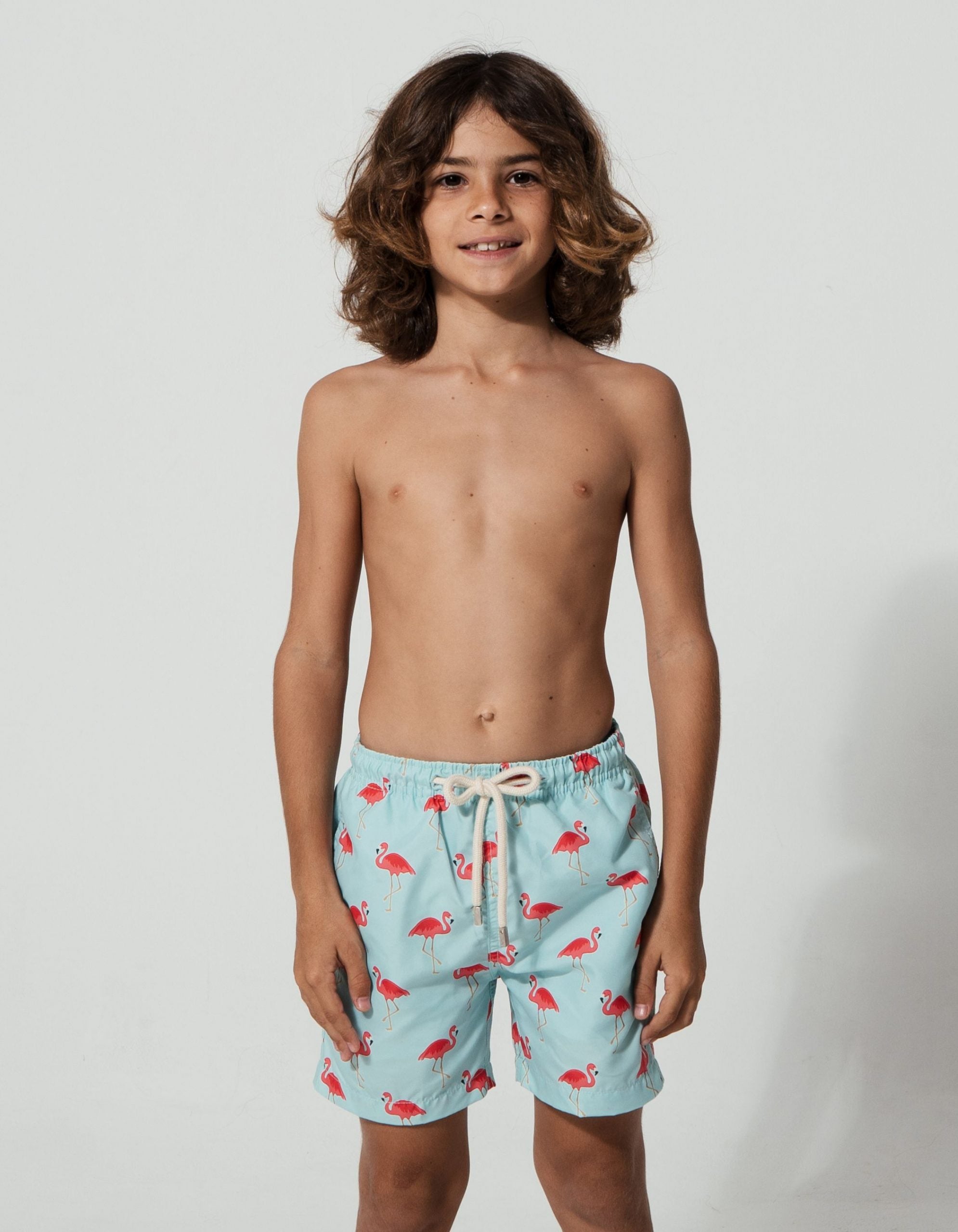 Sandbar_father_and_son_swim_shorts_flamingo
