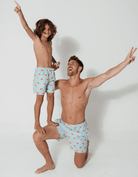 Sandbar_father_and_son_swim_shorts_flamingo