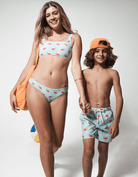 Sandbar_mother_and_son_swim_shorts_flamingo