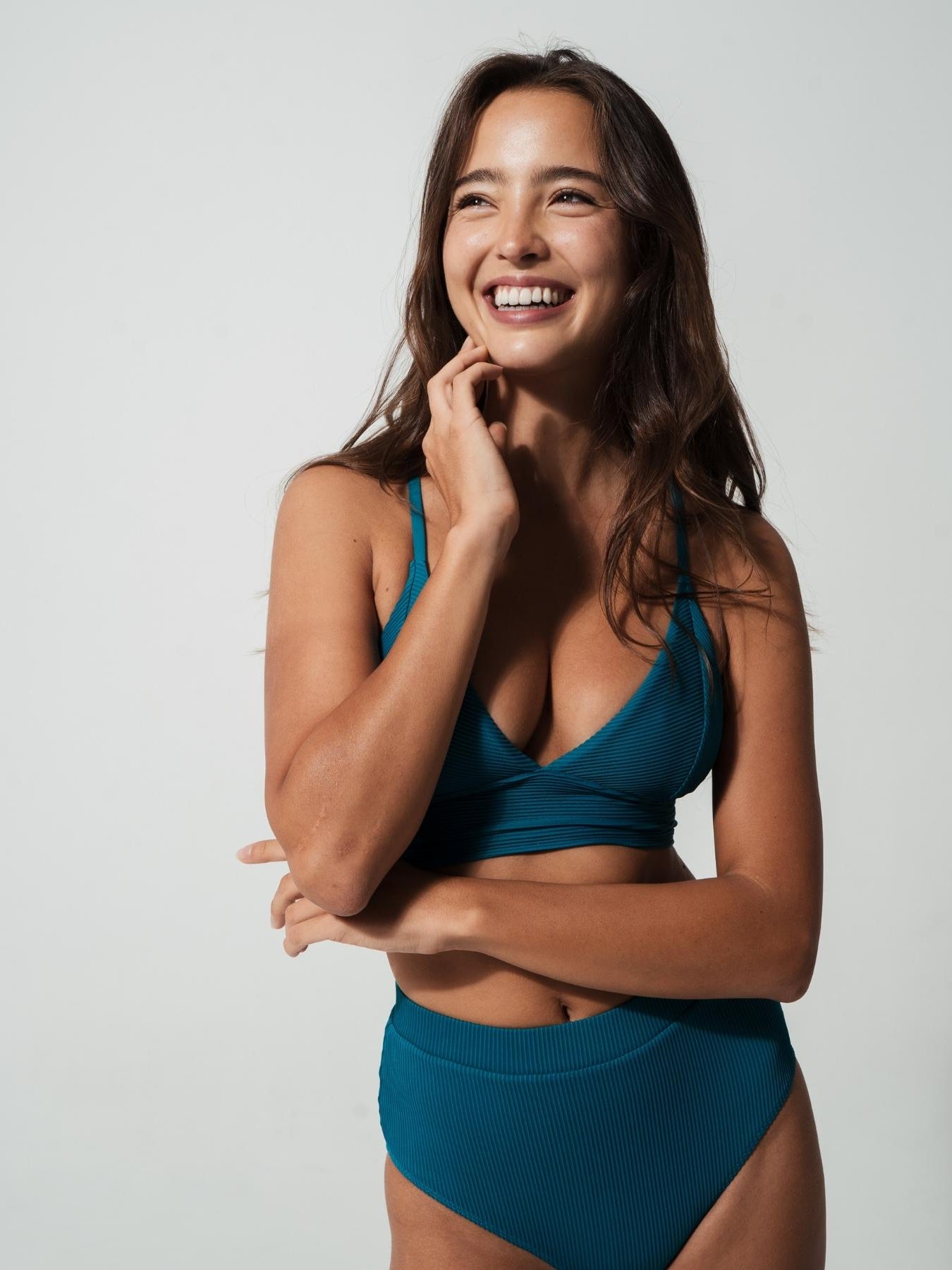 Sandbar_swimwear_family_matching_ribbed_bikini_high_waist_swimsuit_eco_recycled_teal