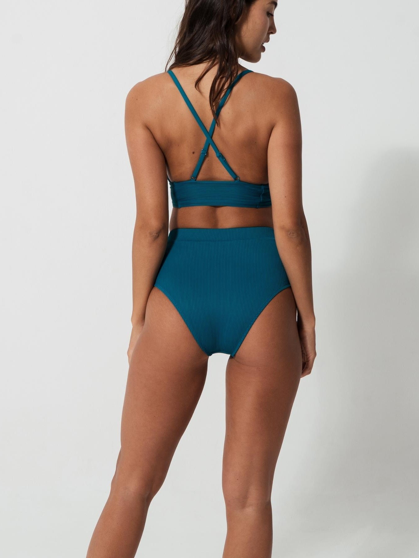Sandbar_swimwear_family_matching_ribbed_bikini_high_waist_swimsuit_eco_recycled_teal