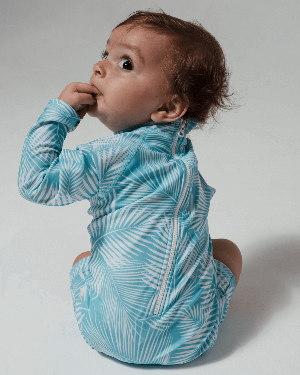 Sandbar_matching_mother_baby_swim_suit_ocean_unicorn_surfing_green_fern
