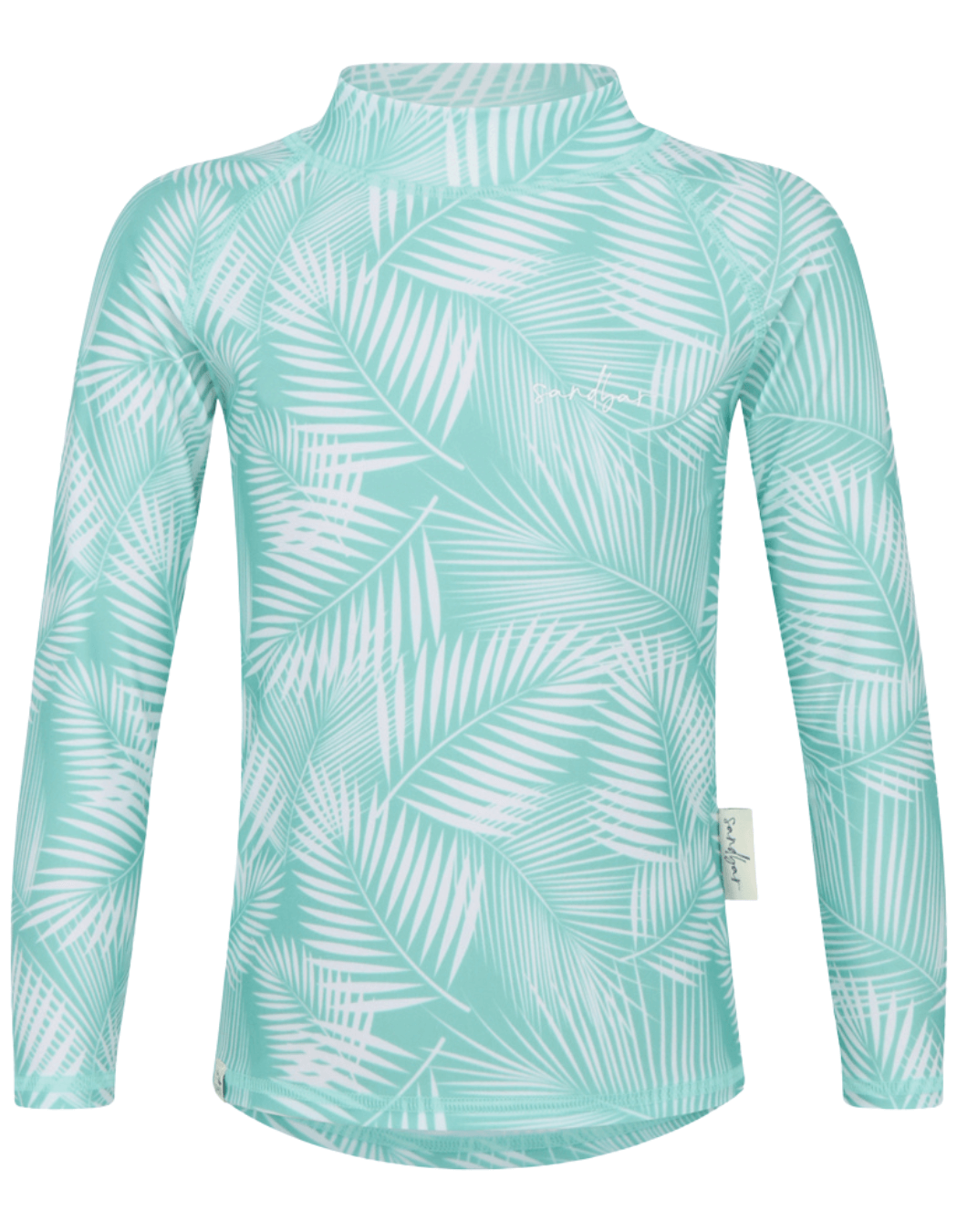 Green Fern Rash Guard, additional view. Kids UPF50 rash guard.