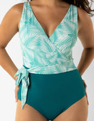 Sandbar_swimwear_Womens_wrap_one_piece_swim_suit_green_fern_full_coverage_breastfeeding