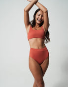 Sandbar_swimwear_family_matching_ribbed_tank_top_bikini_high_waist_swimsuit_eco_recycled_rust_coral