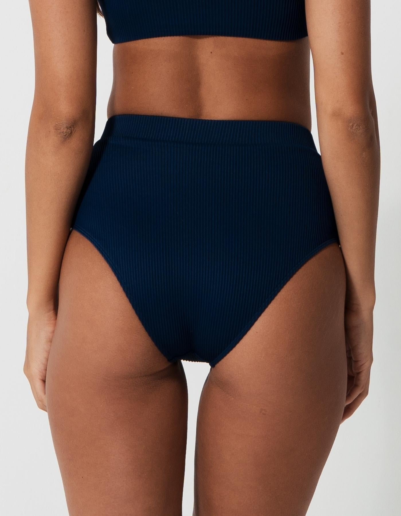 Sandbar_swimwear_family_matching_padded_ribbed_tank_top_bikini_high_wasist_swimsuit_eco_recycled_dark_blue_navy_blue_ocean_blue_marine_blue