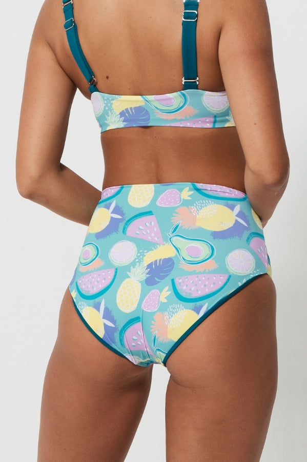 Sandbar_swimwear_high_waist_bikini_eco_recycled_tank_top_bikini_reversible_luminous_fruit