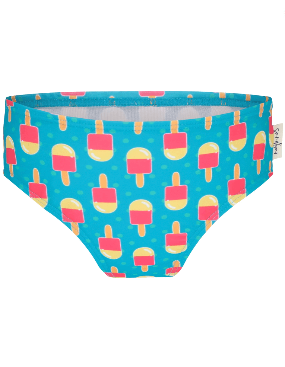 Ice Lolly Girls Bikini Bottoms, additional view. Sustainable girls swimwear.