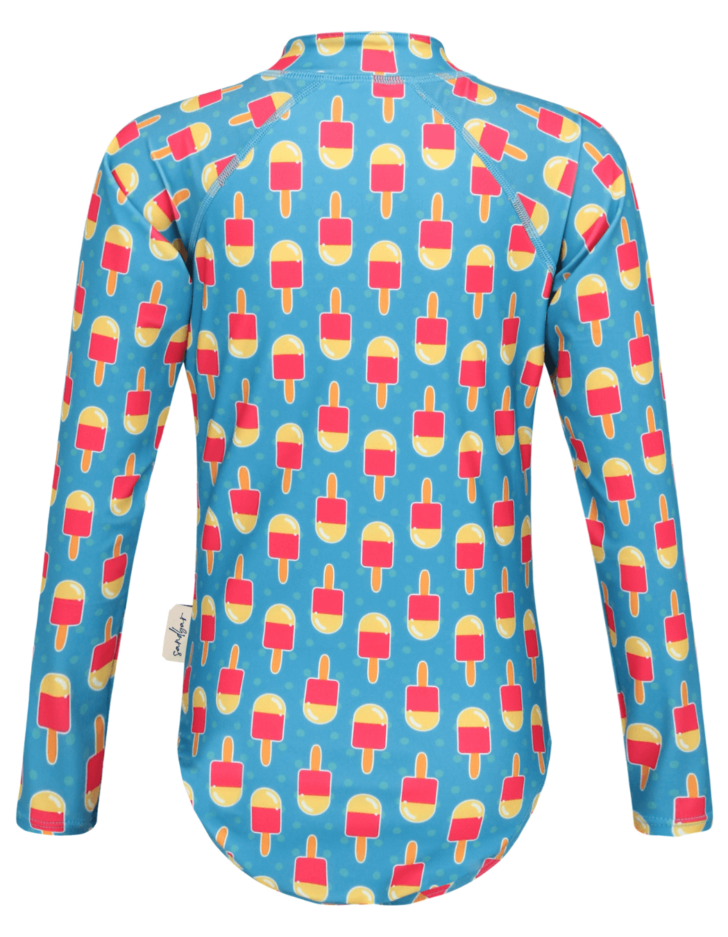 Ice Lolly Long Sleeved Girls Swimsuit, additional view. Sustainable girls swimwear.