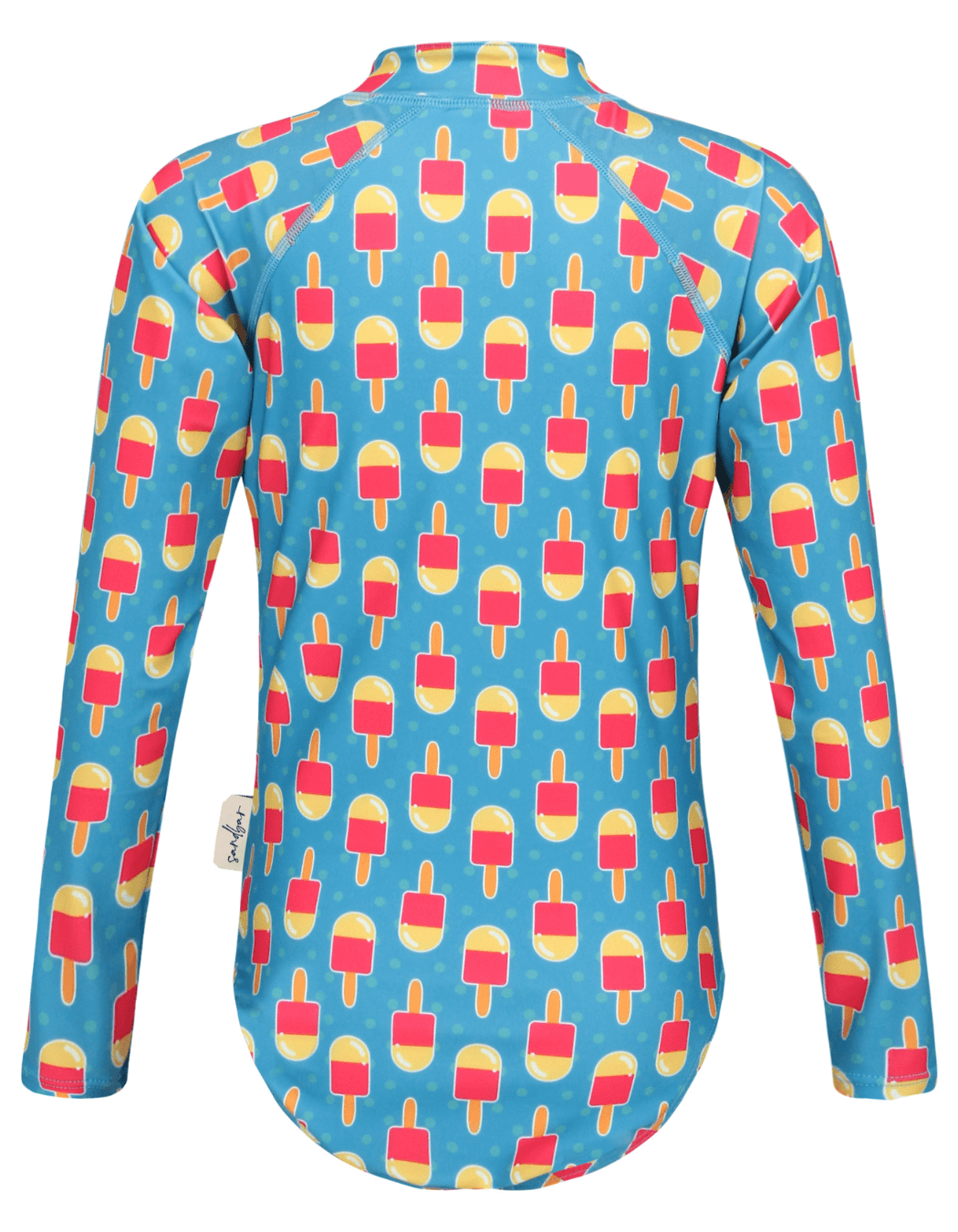 Ice Lolly Long Sleeved Girls Swimsuit, additional view. Sustainable girls swimwear.