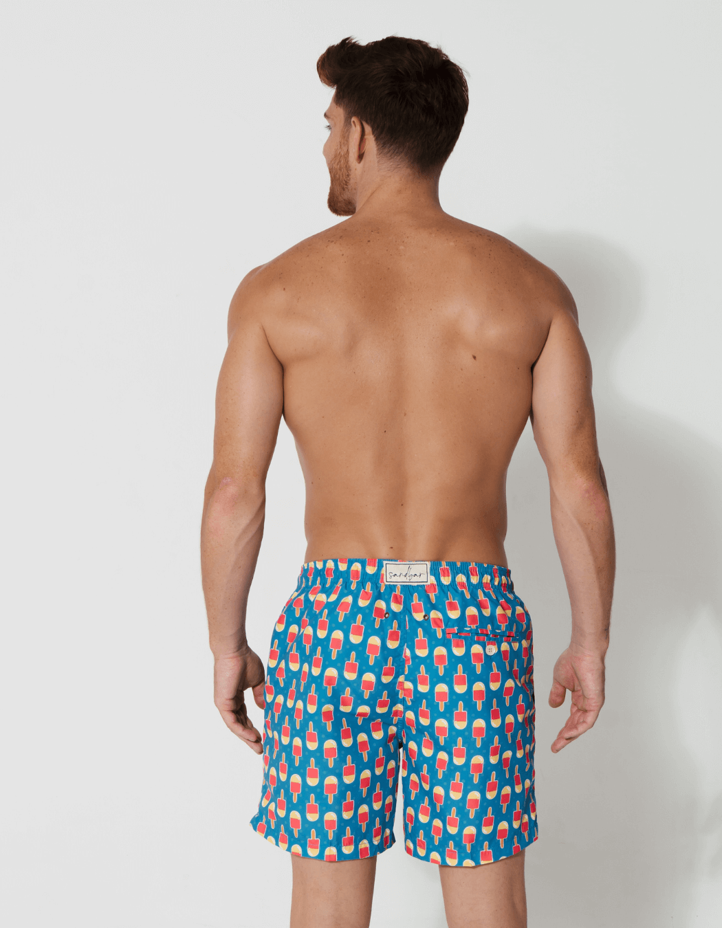 Ice Lolly Mens Swim Shorts, additional view. Sustainable mens swimwear.