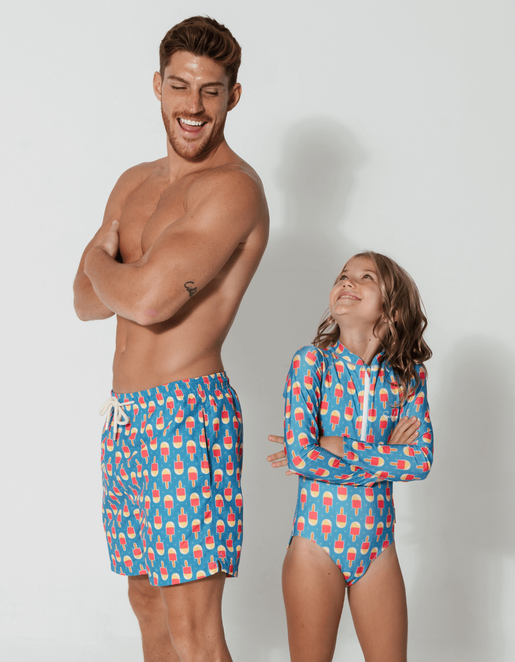 Ice Lolly Mens Swim Shorts, additional view. Sustainable mens swimwear.